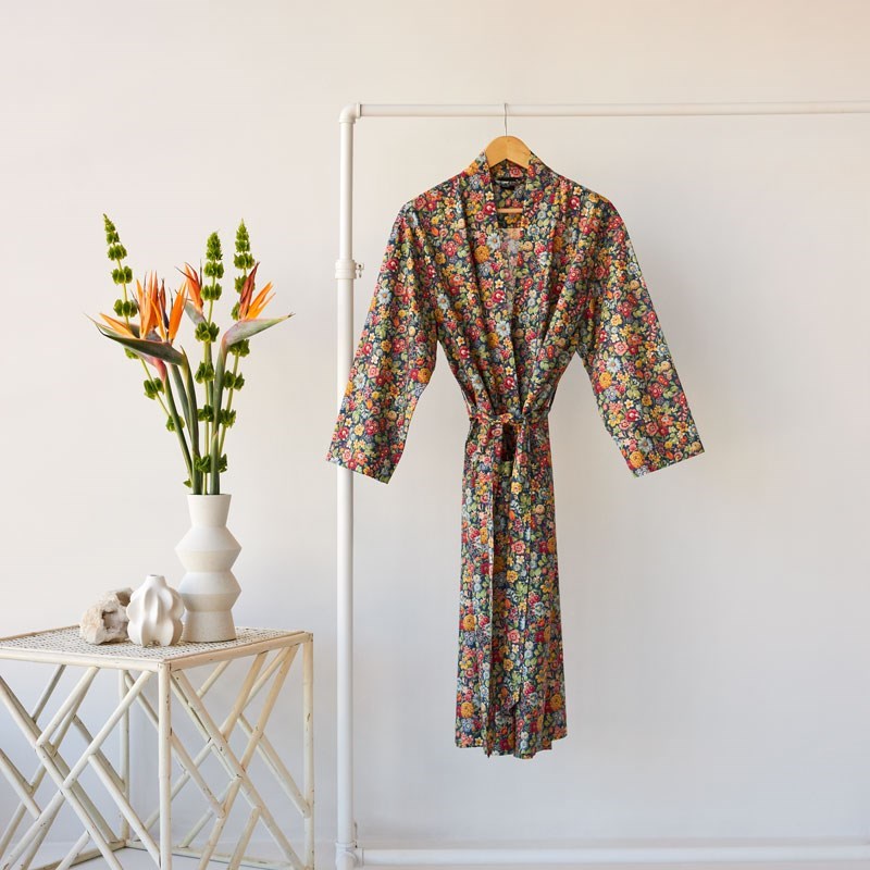 Liberty Cotton Fabric Printed Bathrobe Made - Heirloom