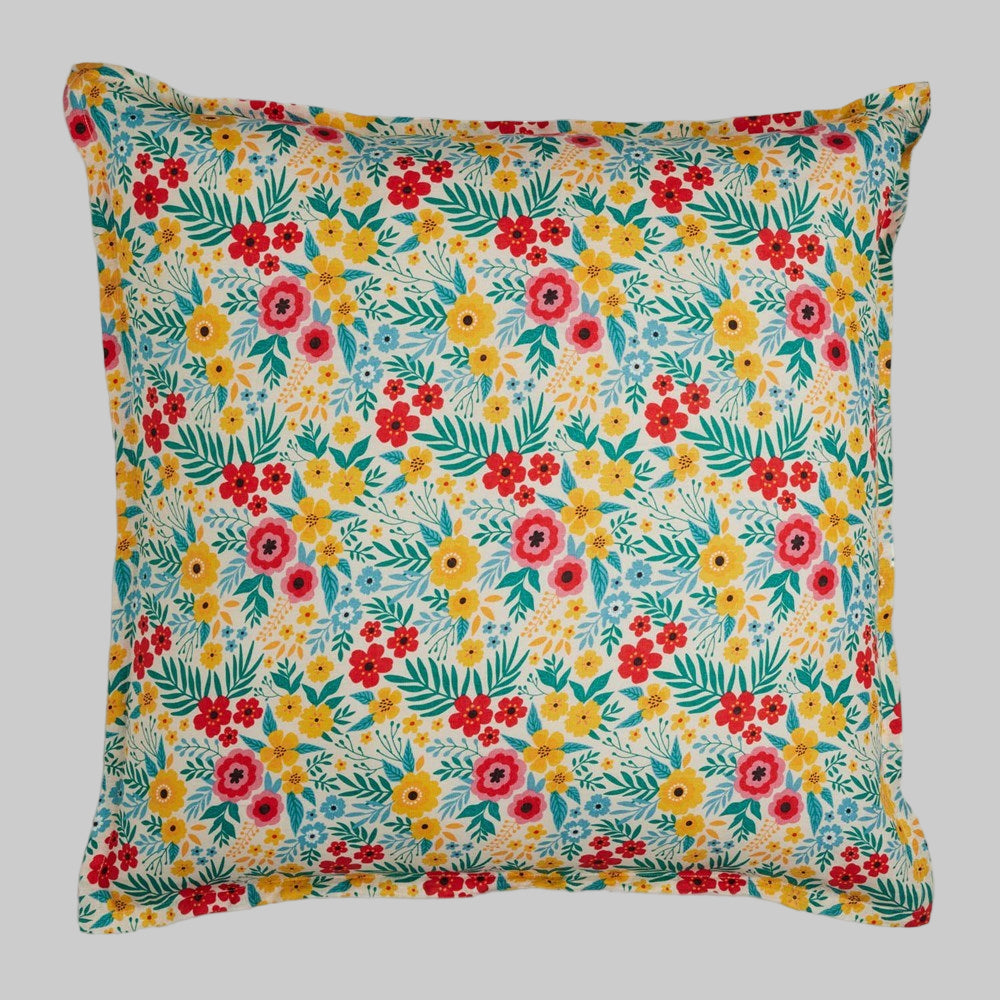 Pure Linen Printed European Pillowcase - Island Floral