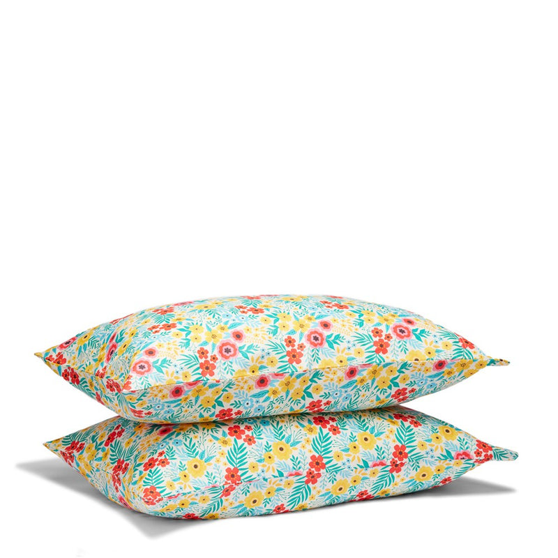 Pure Linen Printed Pillowcase - Island Floral