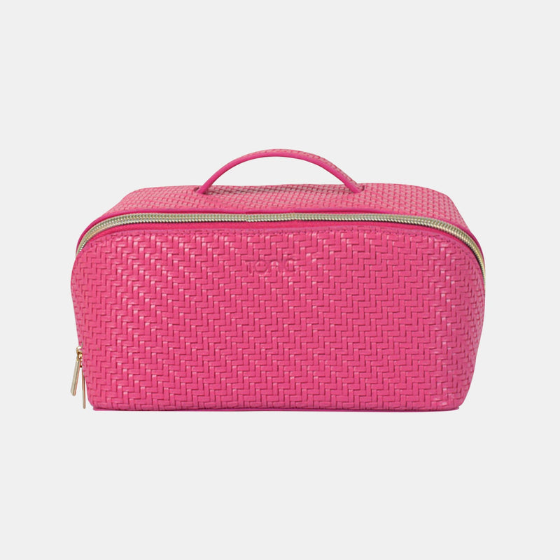 Beauty Bag - Herringbone Raspberry
