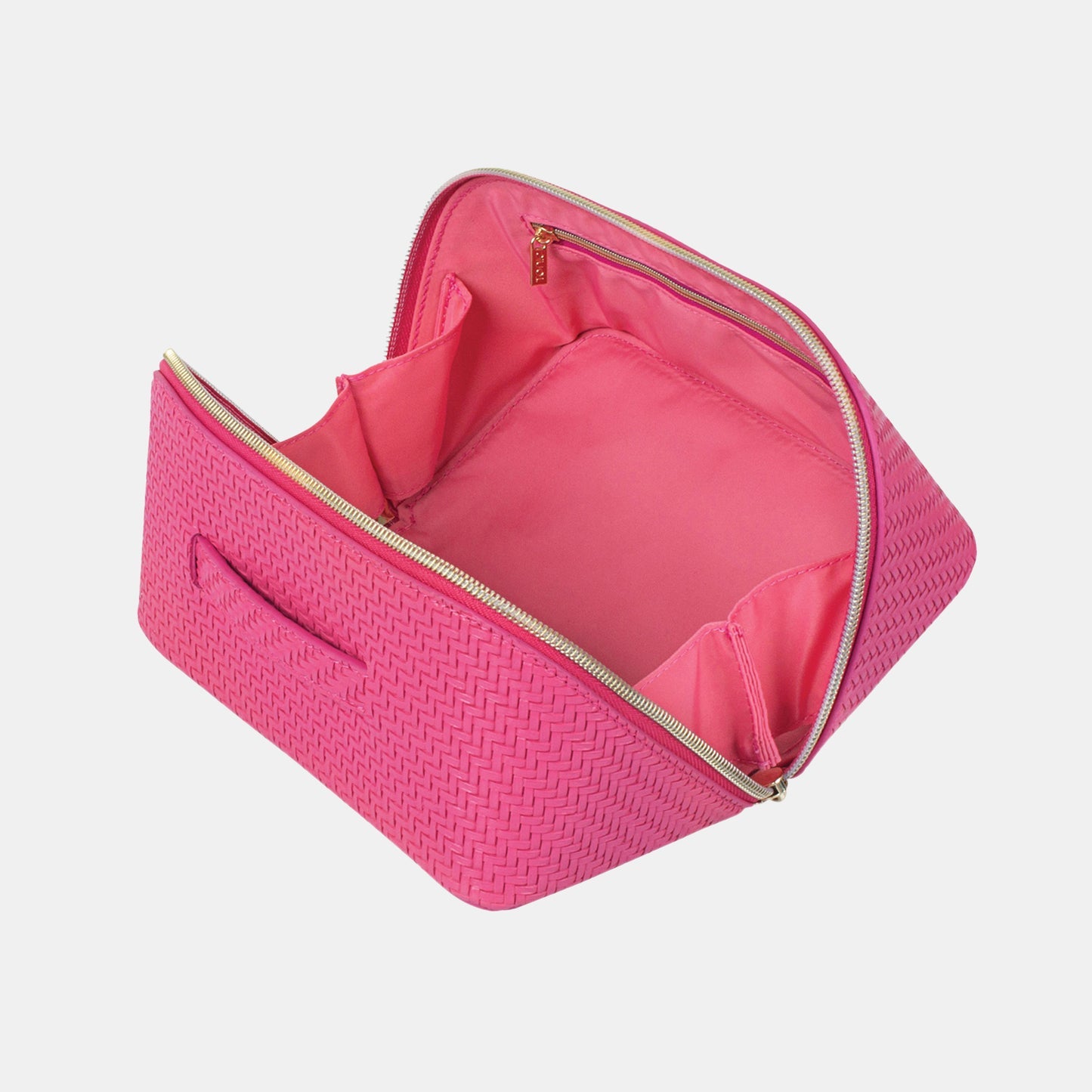Beauty Bag - Herringbone Raspberry