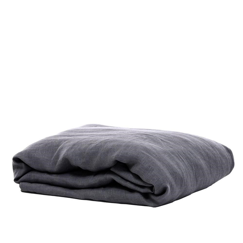 Pure Linen Fitted Sheet - Charcoal