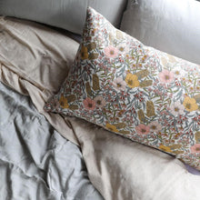 Pure Linen Printed Standard Pillowcase Pair  - Vintage Floral