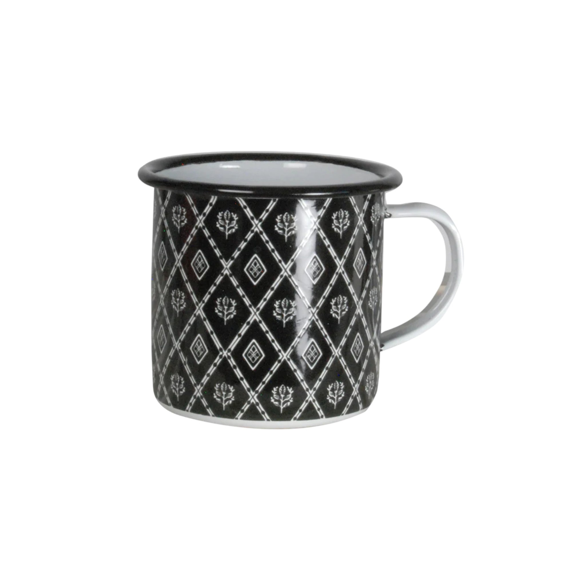 Artisan Florals Bronte Enamel Mug - Black