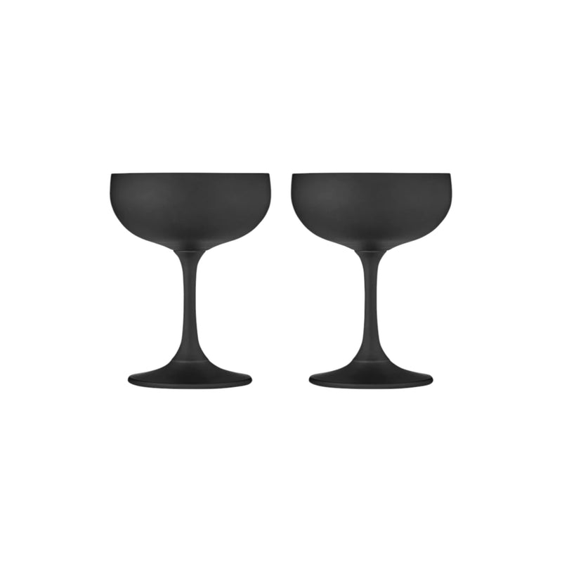 Aurora Matte Black 2Pk Coupe Glass