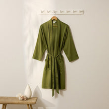 Bamboo Cotton Bathrobe -  Olive