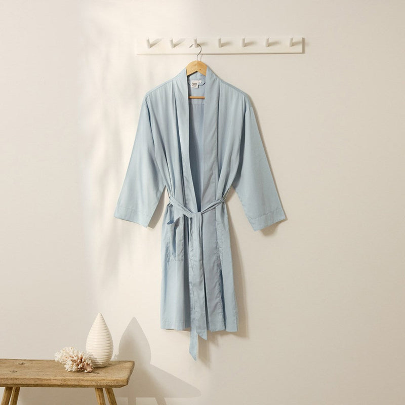 Bamboo Cotton Bathrobe - Sky