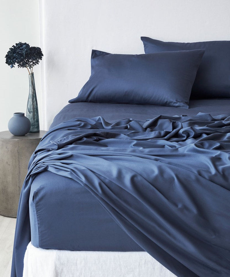 Bamboo Cotton Fitted Sheet - Navy