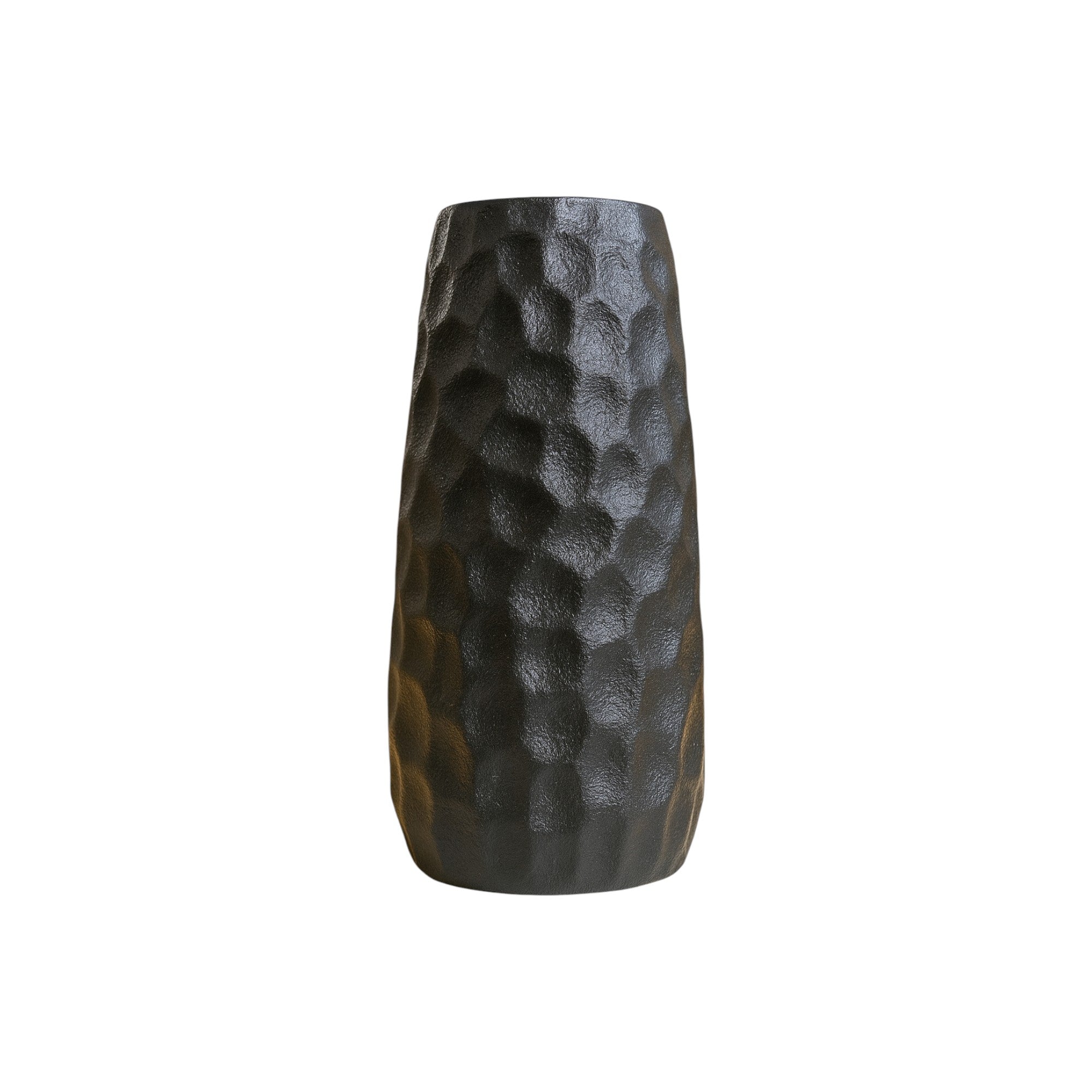 Frankly Cotton Ceramic Tall Hammered Vase