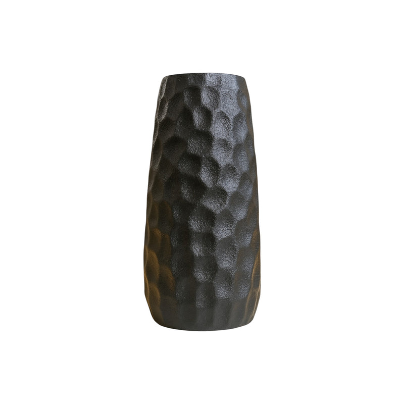 Frankly Cotton Ceramic Tall Hammered Vase