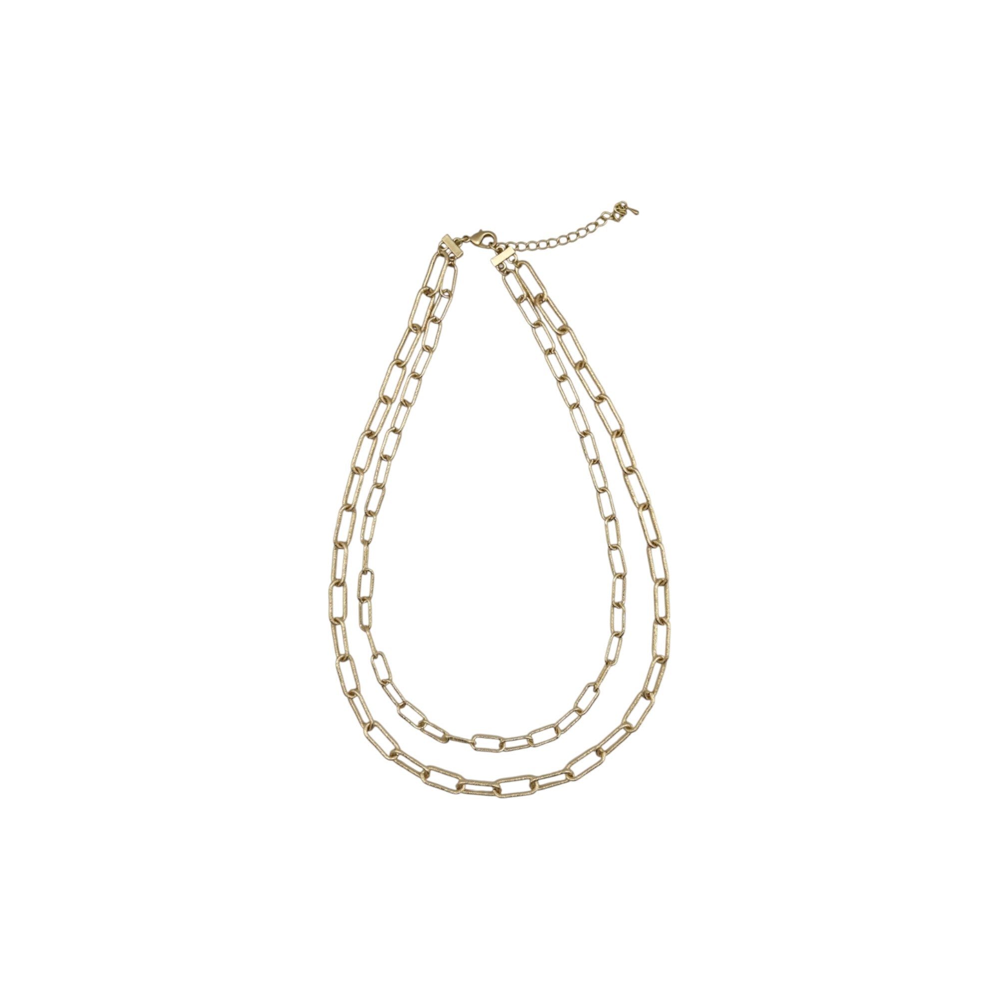 Dn352 Layered Gold Double Link Necklace