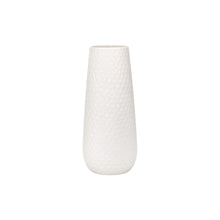 Frankly Cotton Ripple Textured Ceramic Vase – White