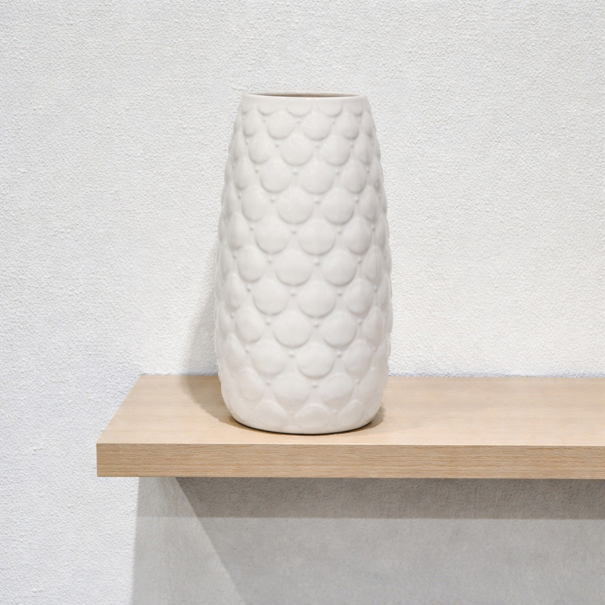Frankly Cotton Textured Ceramic Vase – White