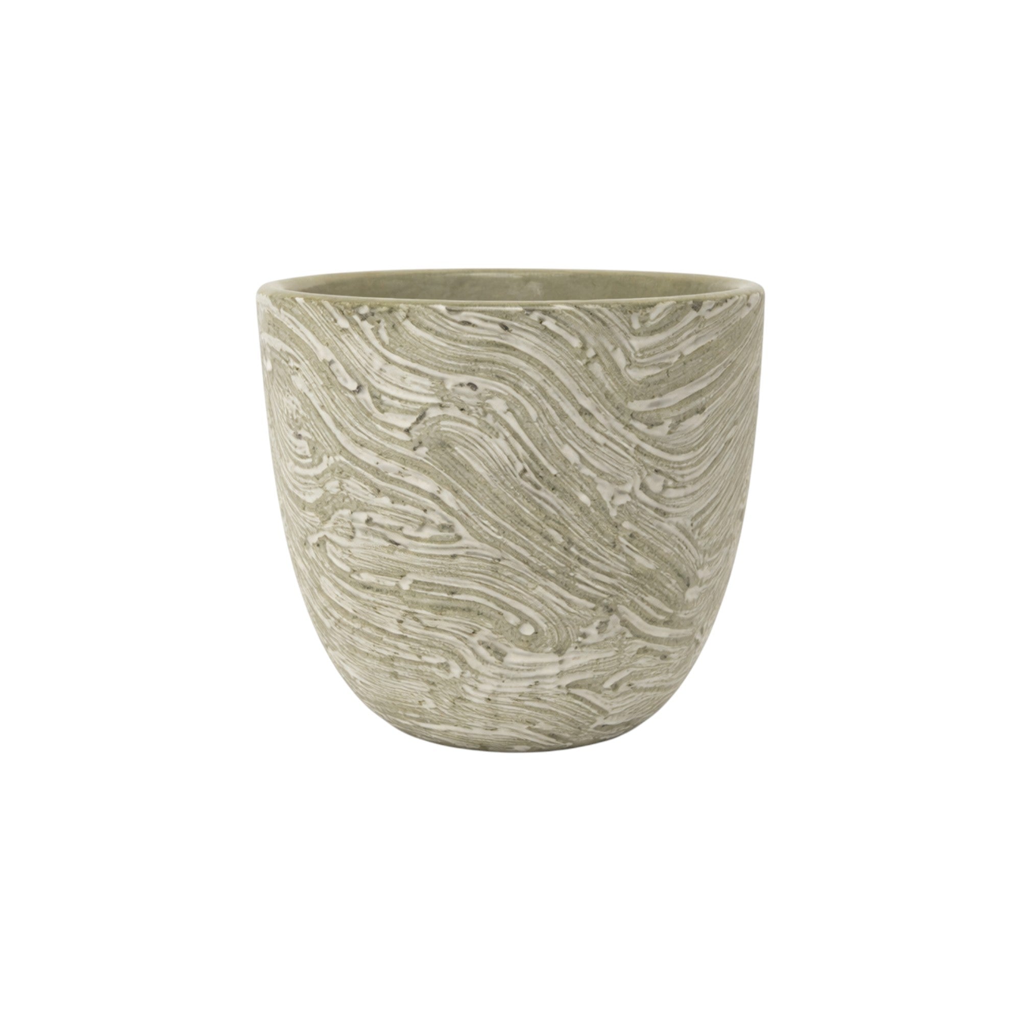 Frankly Cotton Textured Marble Ceramic Pot