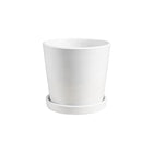 Frankly Cotton Small White Ceramic Plant Pot with Saucer