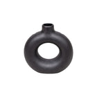 Frankly Cotton Black Sculptural Ring Vase