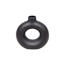 Frankly Cotton Black Sculptural Ring Vase