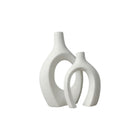 Frankly Cotton Ceramic Black Sculptural Vase Set (2-Piece)