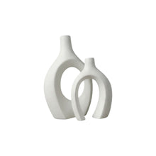 Frankly Cotton Ceramic Black Sculptural Vase Set (2-Piece)