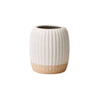 Frankly Cotton Column Ribbed Ceramic Vase
