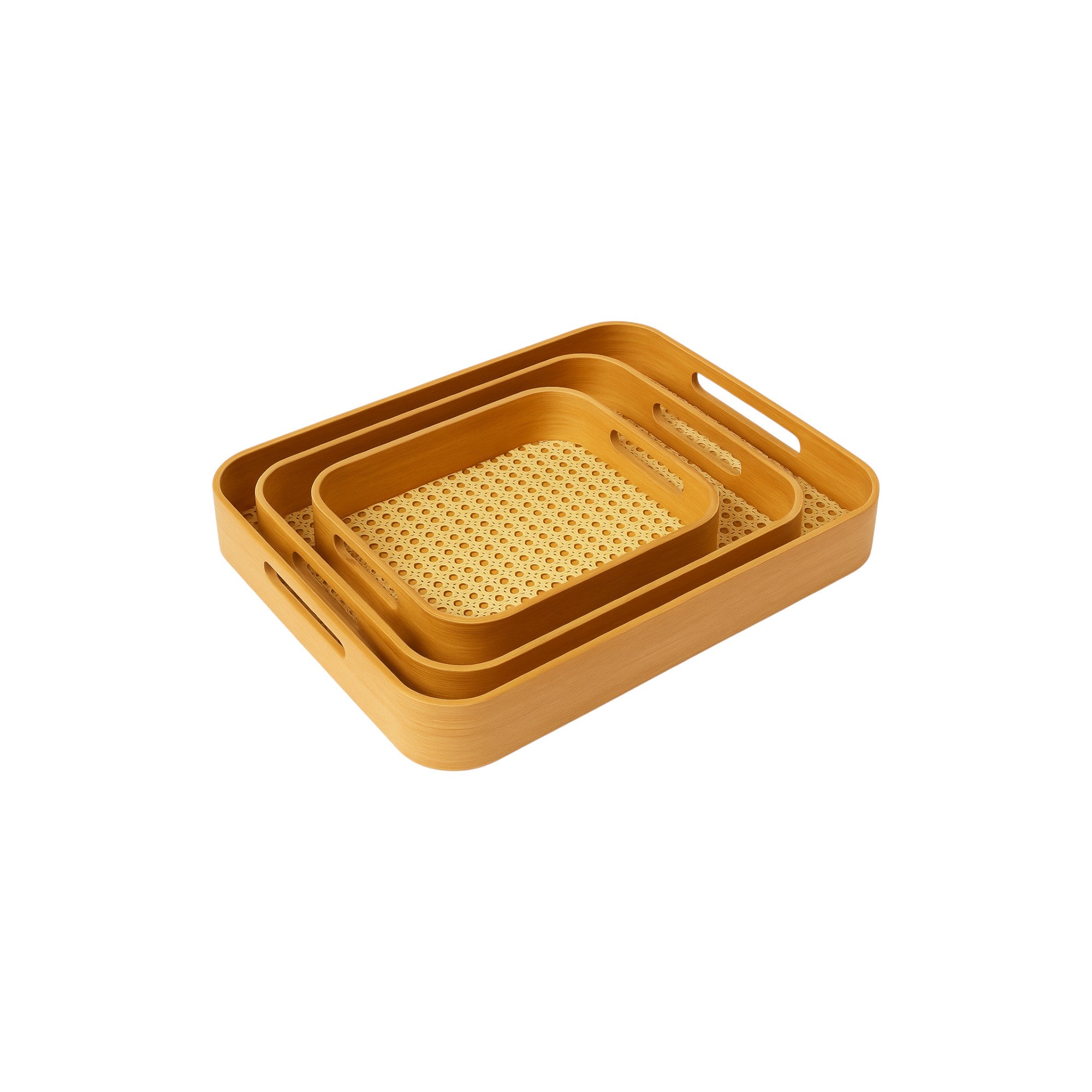 Frankly Cotton Rattan & Bamboo Serving Trays