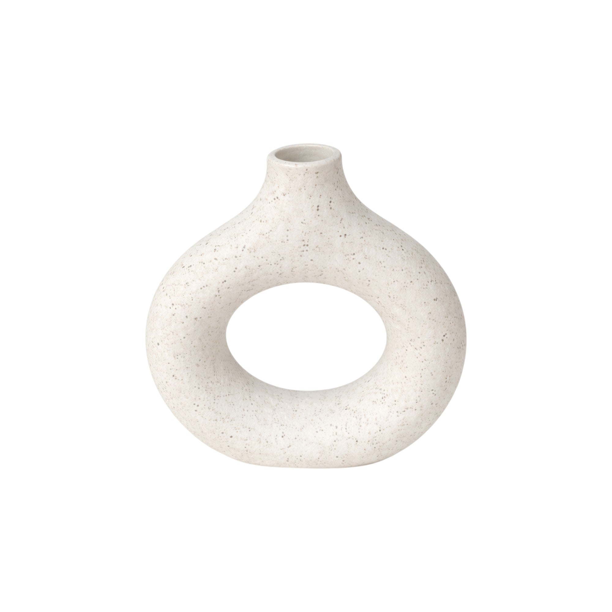 Frankly Cotton Speckled Ceramic Arch Vase