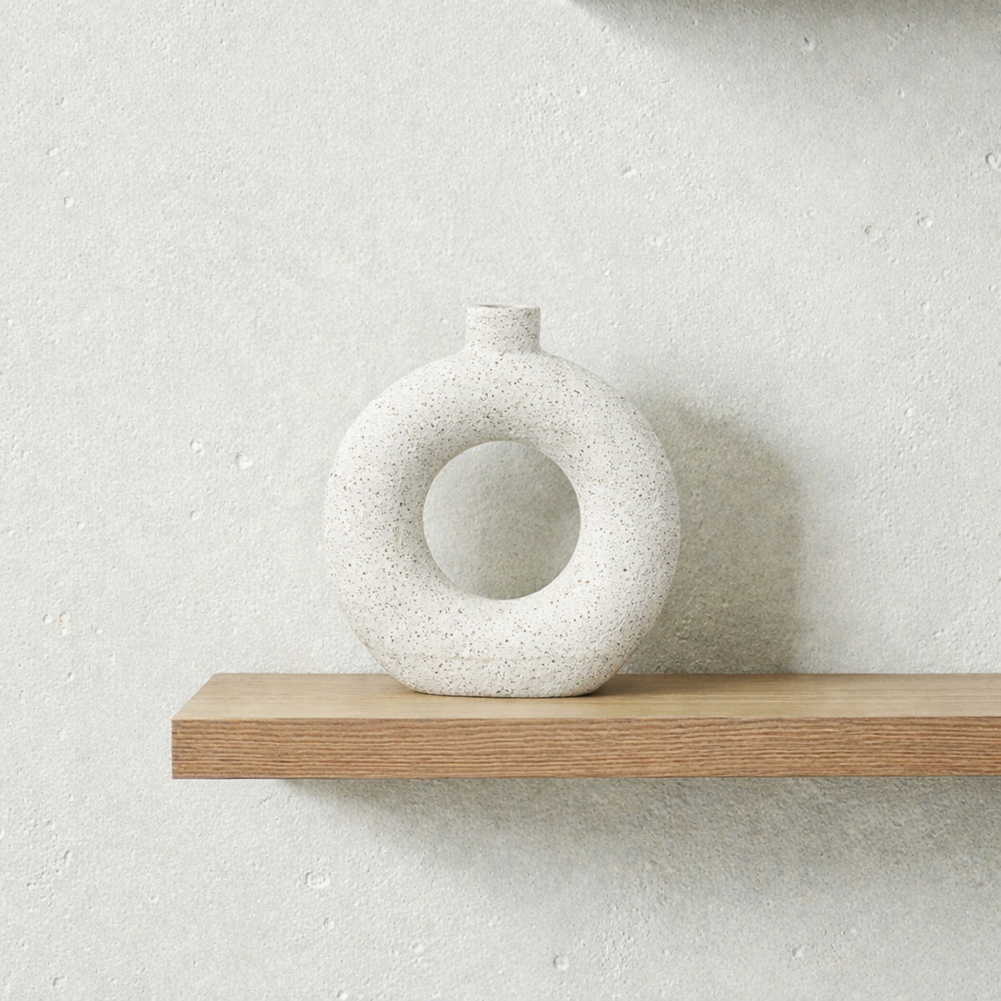 Frankly Cotton Textured Ceramic Ring Vase