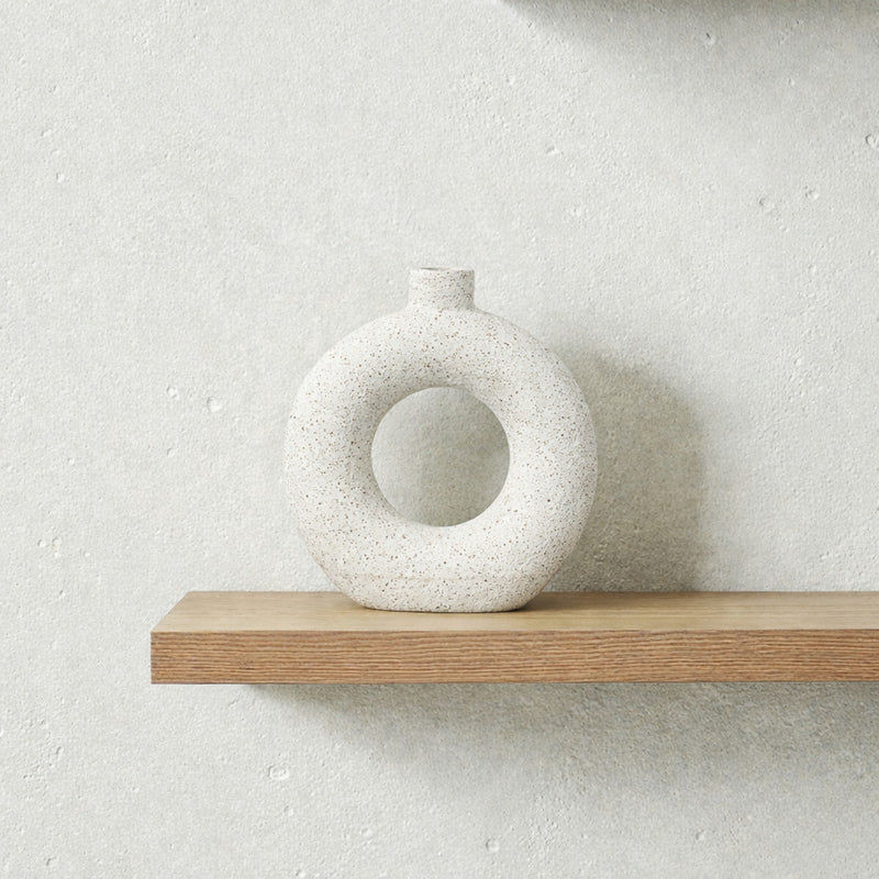 Frankly Cotton Textured Ceramic Ring Vase