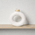 Frankly Cotton Textured Ring Ceramic Vase