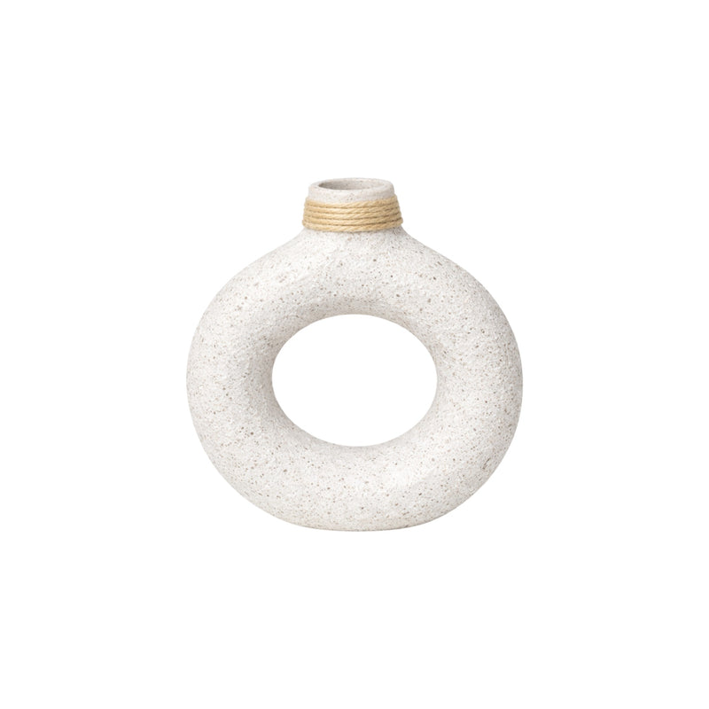 Frankly Cotton Textured Ring Ceramic Vase