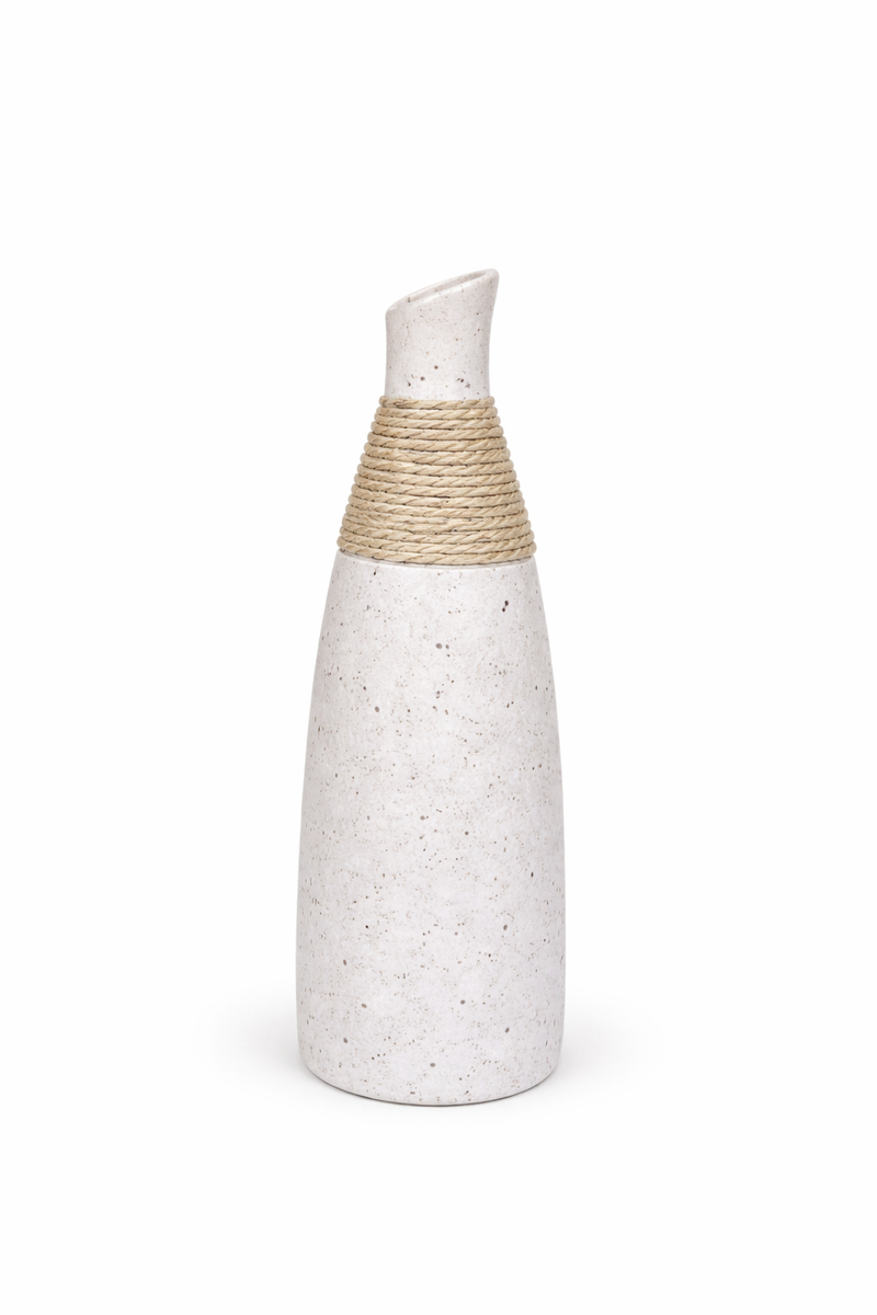 Frankly Cotton Speckled Ceramic Rope Vase