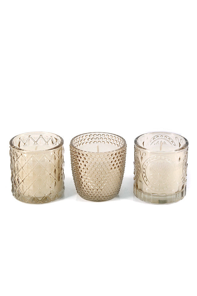 Frankly Cotton Rose Gold Moulded Glass Candle 7.5Cm