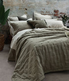 Mm Linen Laundered Linen Bedspread Set - Olive