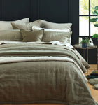 Mm Linen Laundered Linen Bedspread Set - Olive