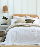 Mm Linen Laundered Linen Bedspread Set - White