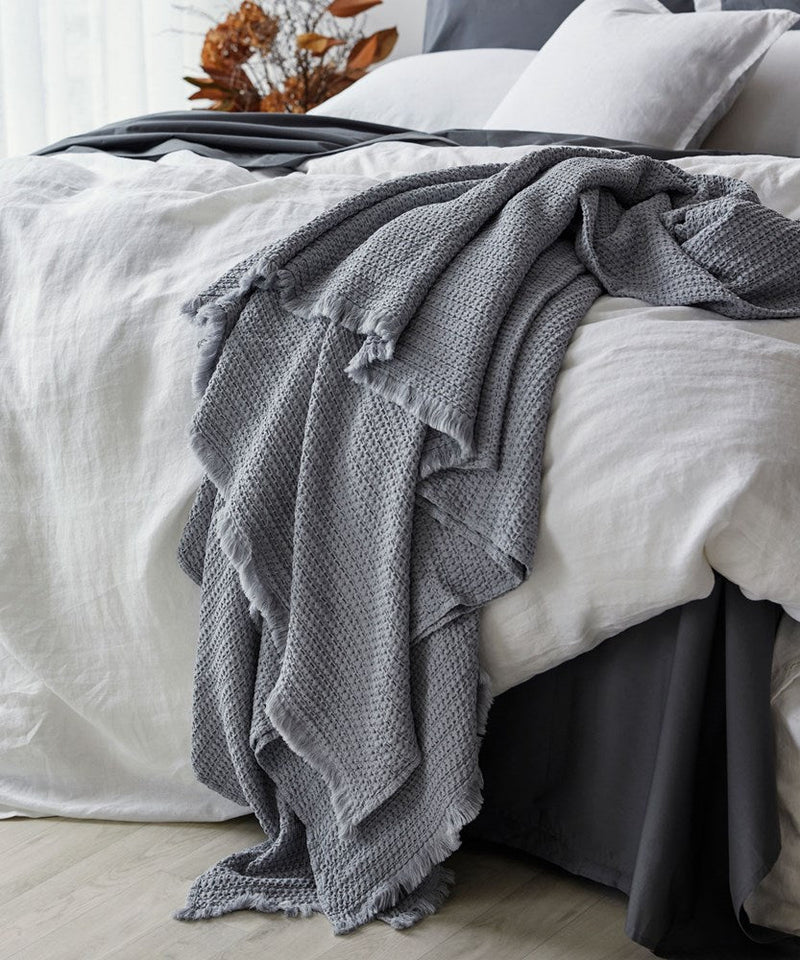 Lisboa Waffle Blanket - Silver