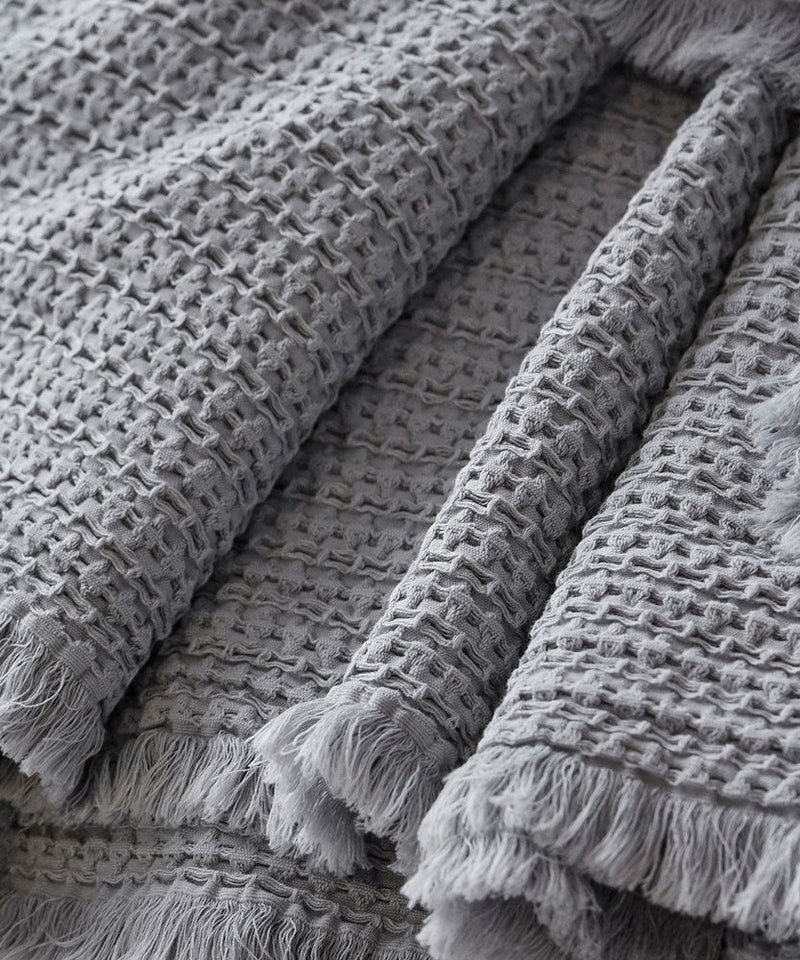 Lisboa Waffle Blanket - Silver