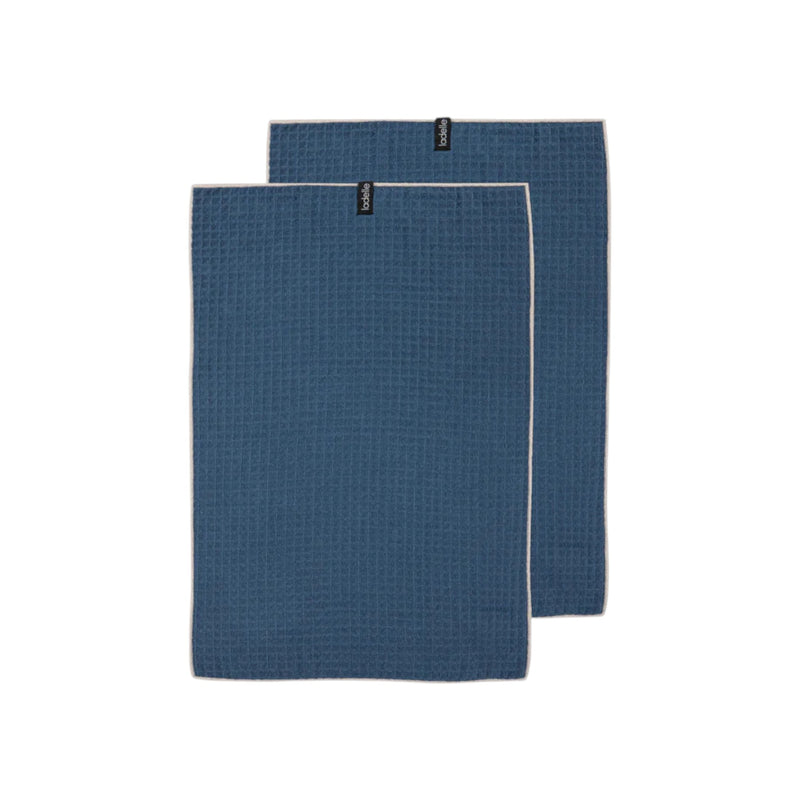 Mega Waffle Microfibre Navy 2Pk Kitchen Towel