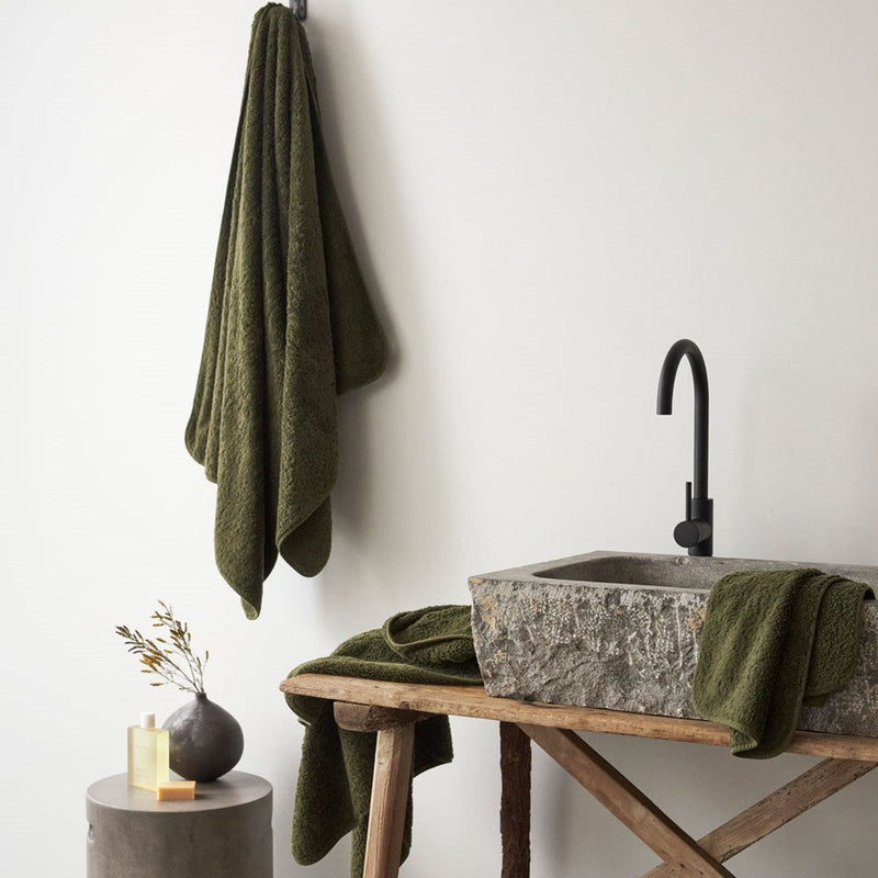 Super Pile Cotton Hand Towel - Olive