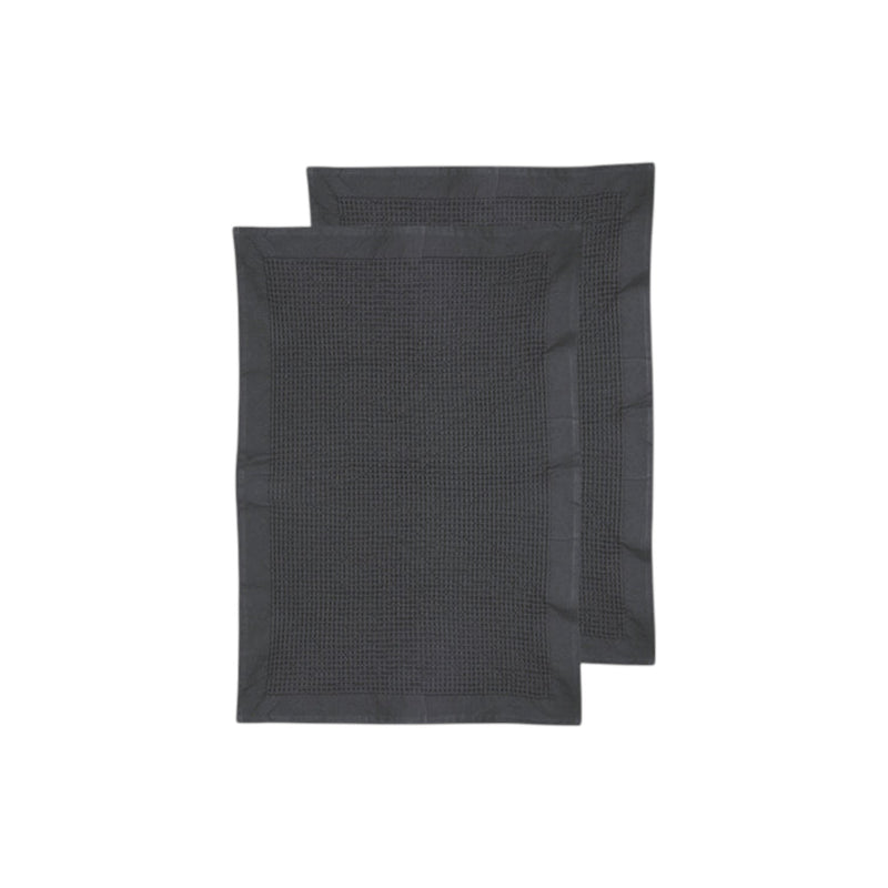 Ollie Waffle Charcoal 2Pk Kitchen Towel