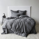 Pure Linen Fitted Sheet - Charcoal