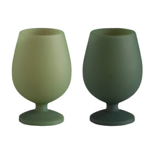 Porter Green Sage + Olive Stemm Silicone Unbreakable Wine Glasses