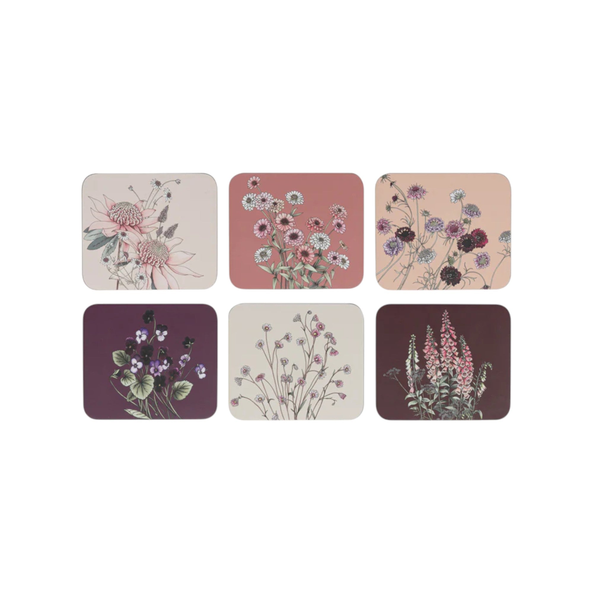 Secret Garden Pink 6Pk Coaster