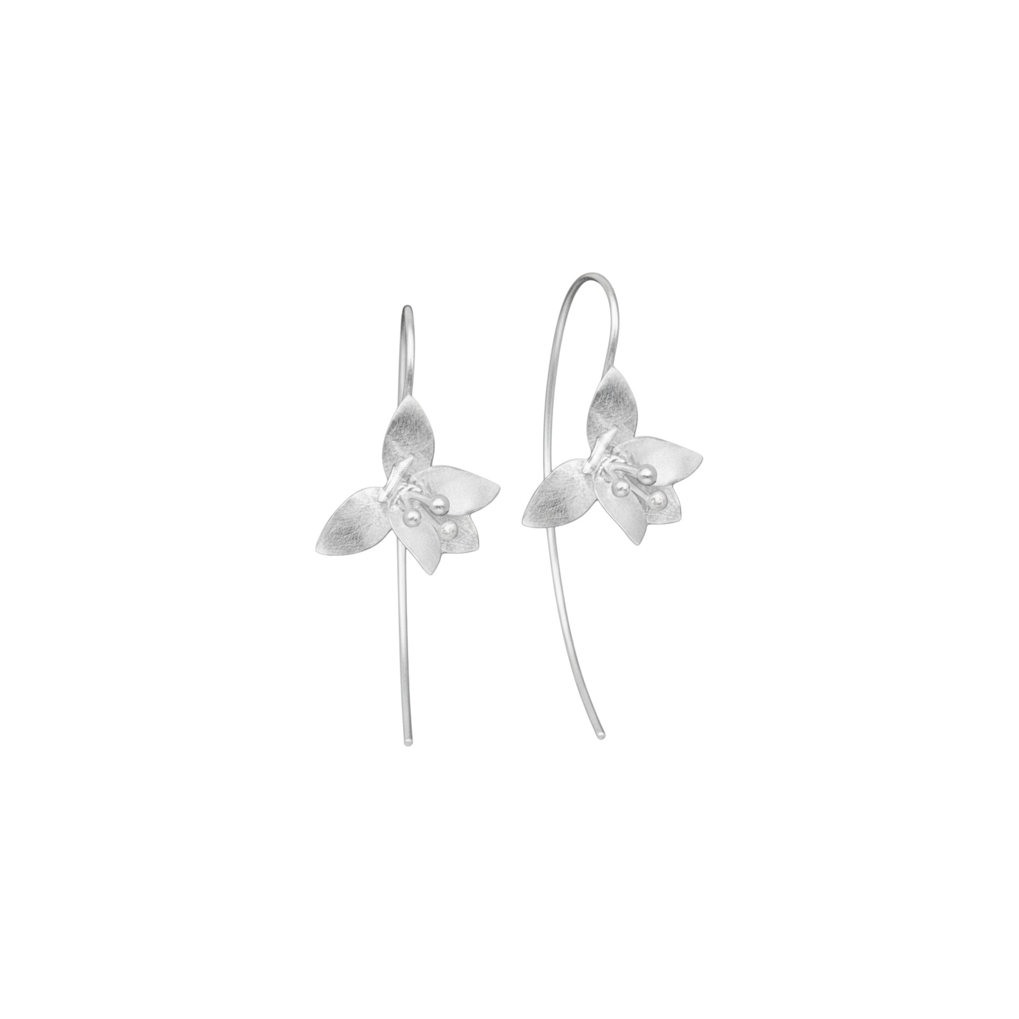 Ss010 Sterling Silver Petal Drop Earrings
