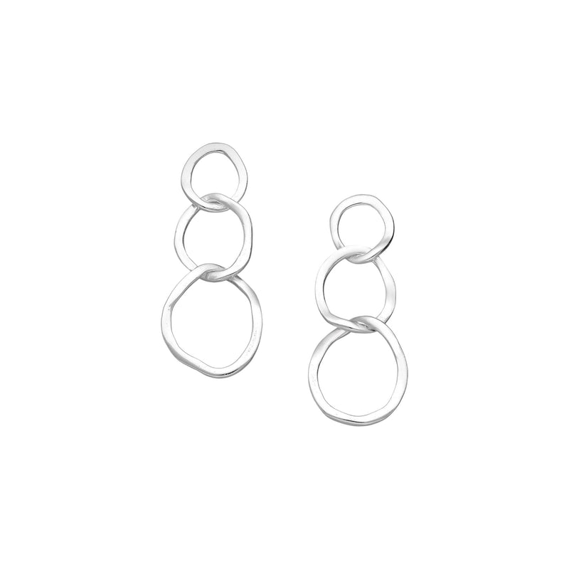 Ss014 Sterling Silver Triple Ring Earrings