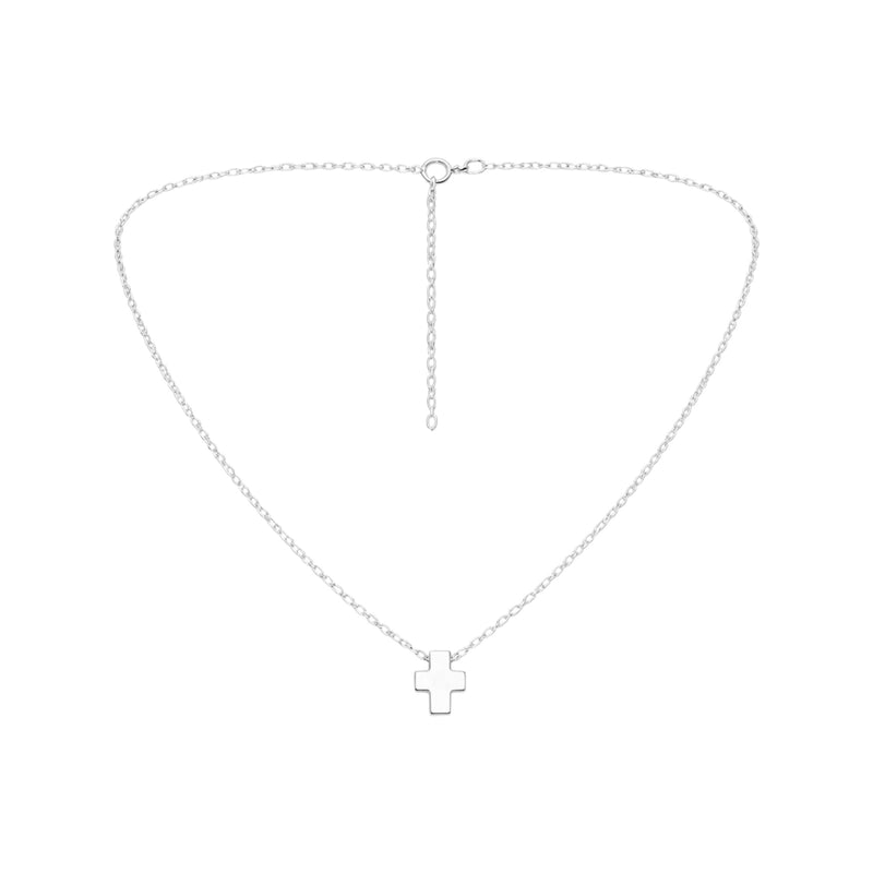 Ss022 Sterling Silver Dainty Cross Necklace