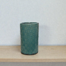 Artisan Florals Ceramic Starburst Fleur Vase - Slate Blue