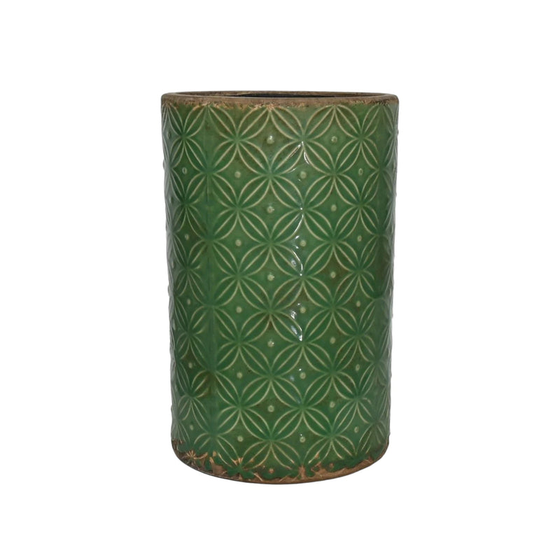 Artisan Florals Ceramic Starburst Fleur Vase - French Green