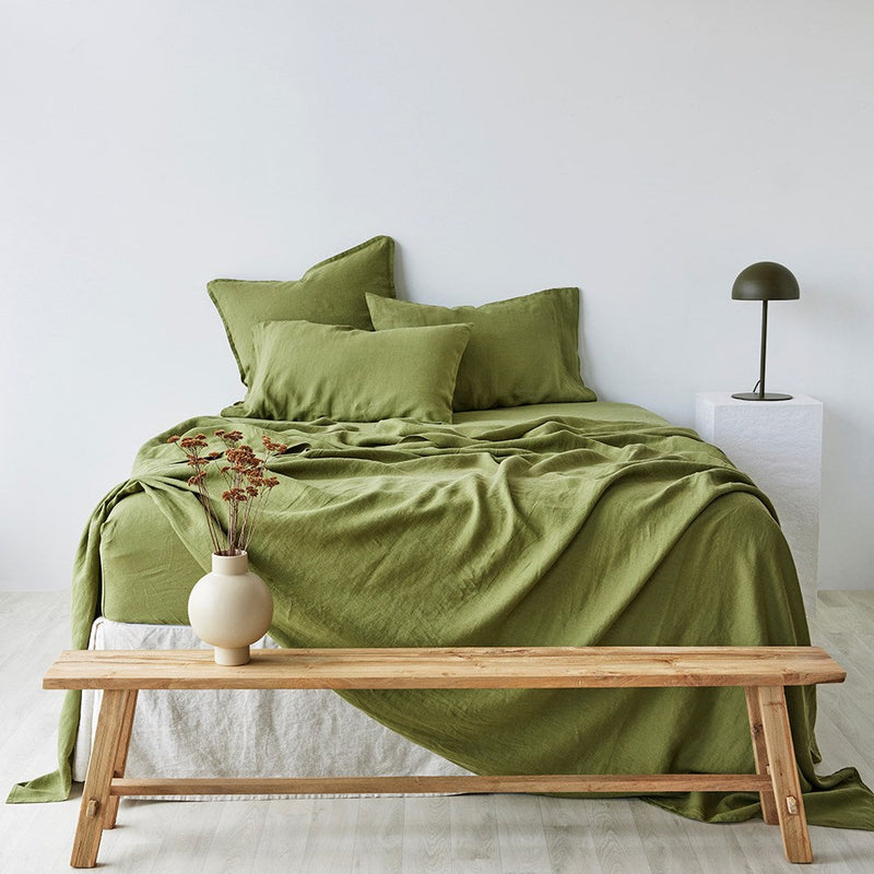Pure Linen Flat Sheet - Foliage