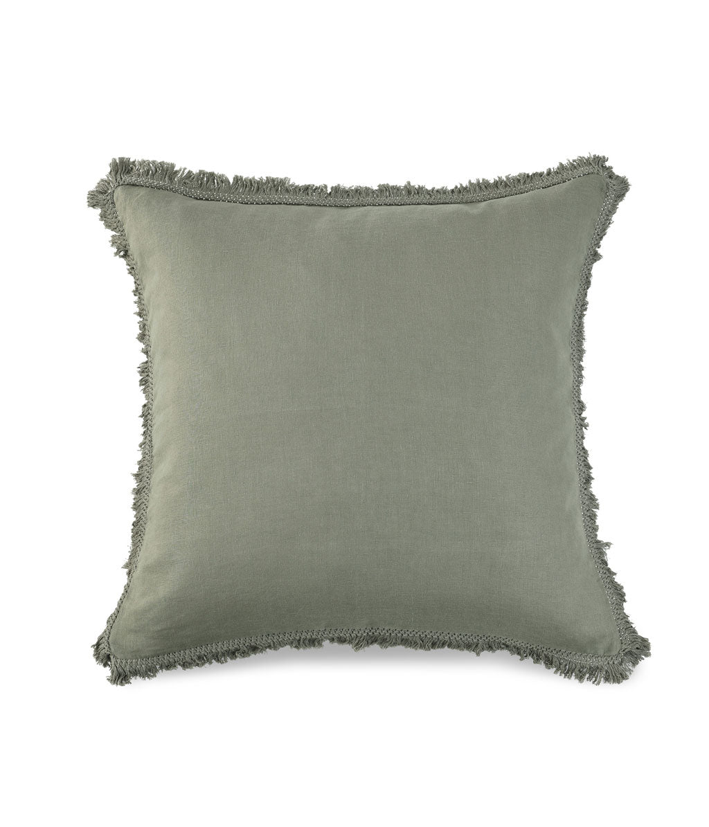 MM Linen Laundered Linen Pillow Cover Set Range - Olive